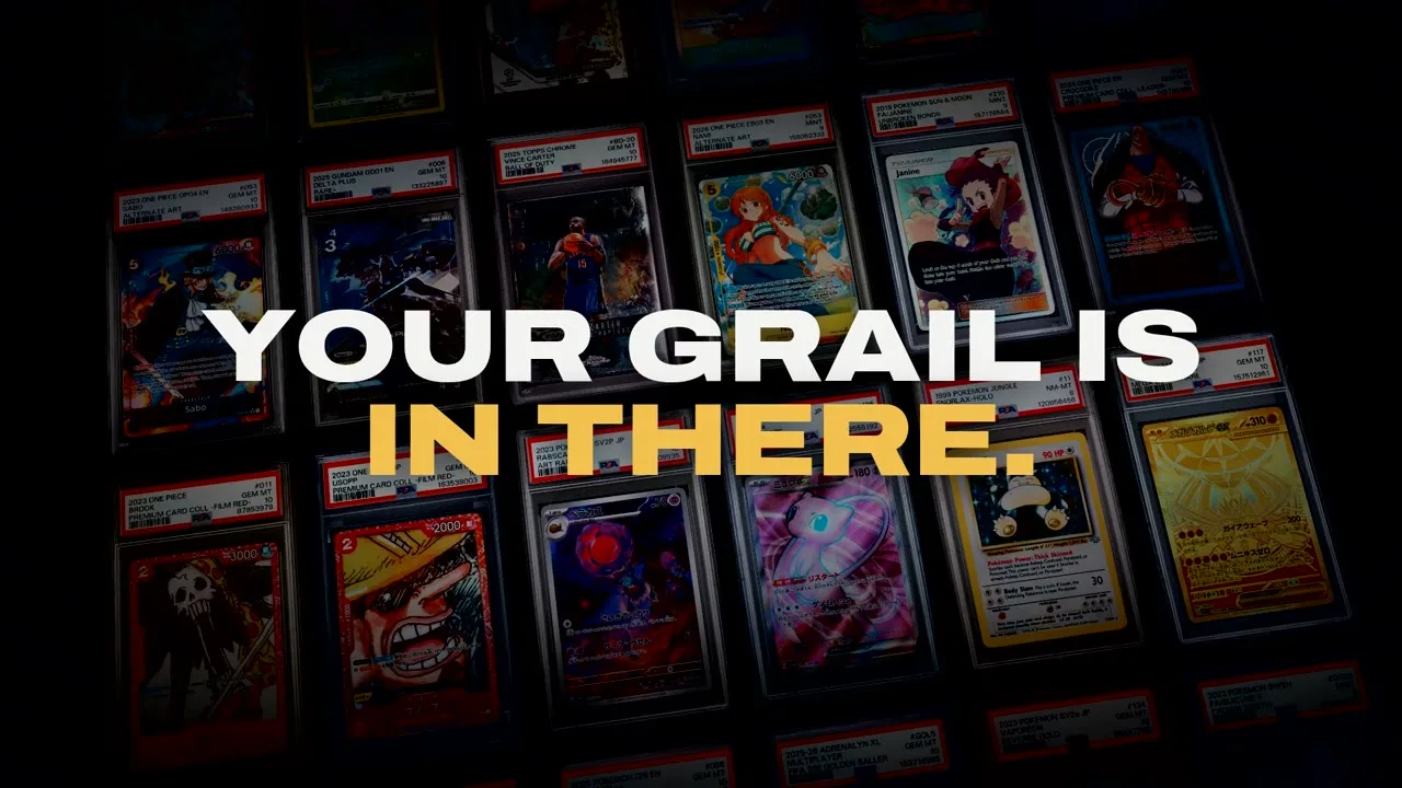 Wall of graded trading cards